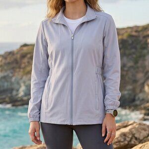 Hang Ten Women’s Small Light Blue UPF 50+ Water Repellent Hybrid Jacket